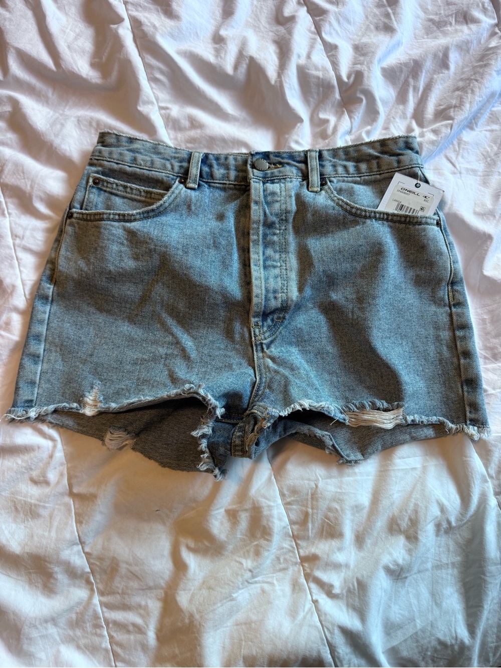 O'Neill High-Rise Light Blue Denim Cutoff Shorts